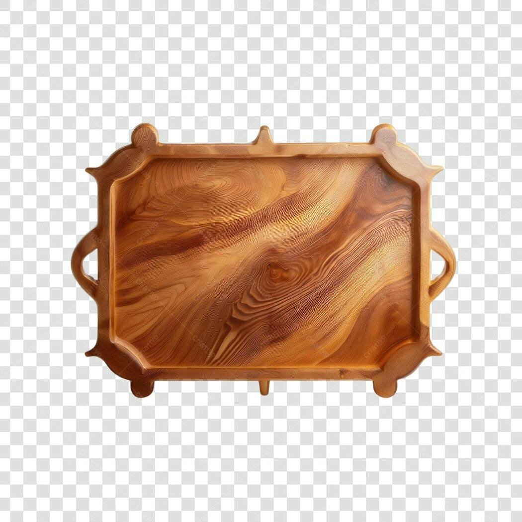 Mockup Bandeja Madeira PNG com fundo transparente