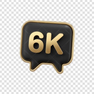 3D render 6k Seguidores Instagram 6 Mil Número Elemento para Composição  png (10)