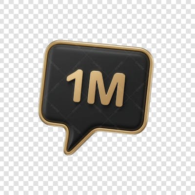 3D render 1M Seguidores Instagram 1 Milhão Número Elemento para Composição  png (3)