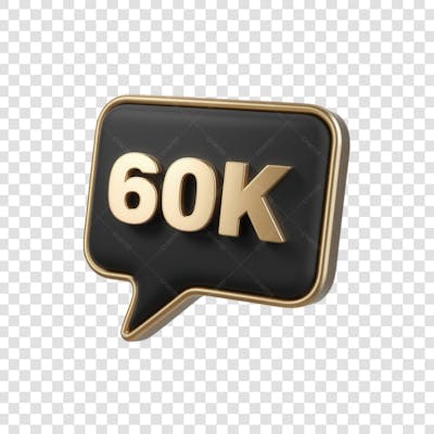3D render 60K Seguidores Instagram 60 Mil Número Elemento para Composição  png (3)