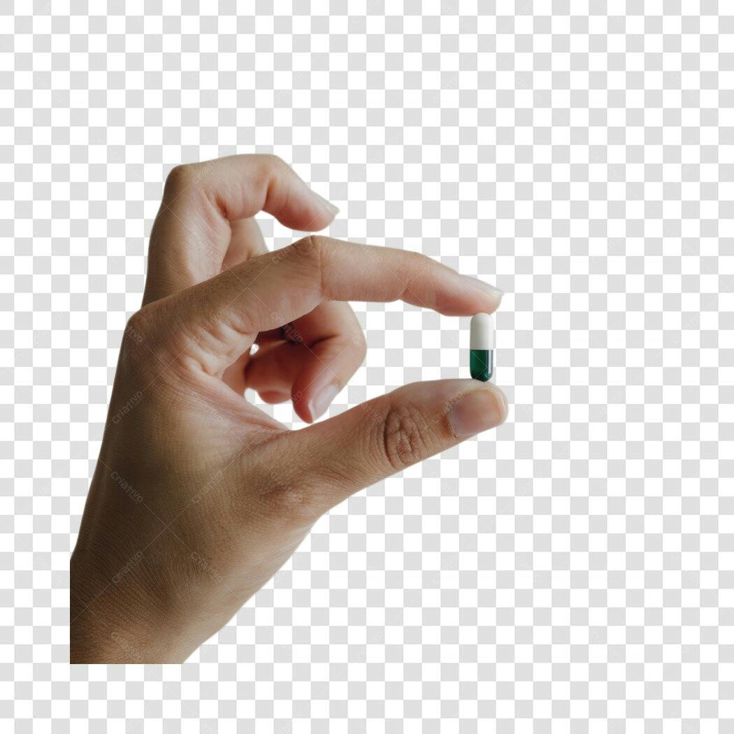 PNG Mockup Cápsula Medica Verde e Branca com fundo transparente