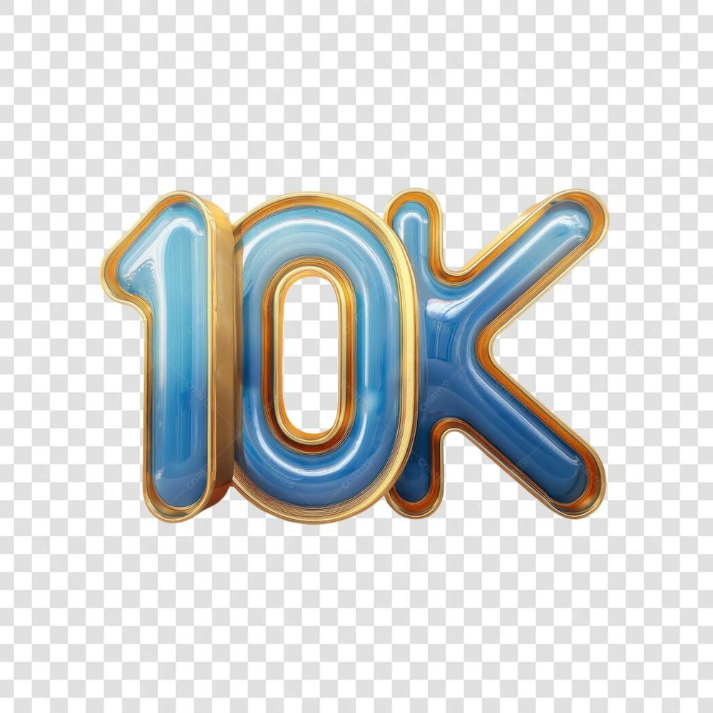 3D render 10K Seguidores Instagram Número Elemento para Composição  png (2)