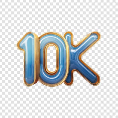 3D render 10K Seguidores Instagram Número Elemento para Composição  png (2)