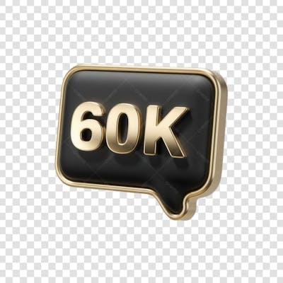 3D render 60K Seguidores Instagram 60 Mil Número Elemento para Composição  png (1)