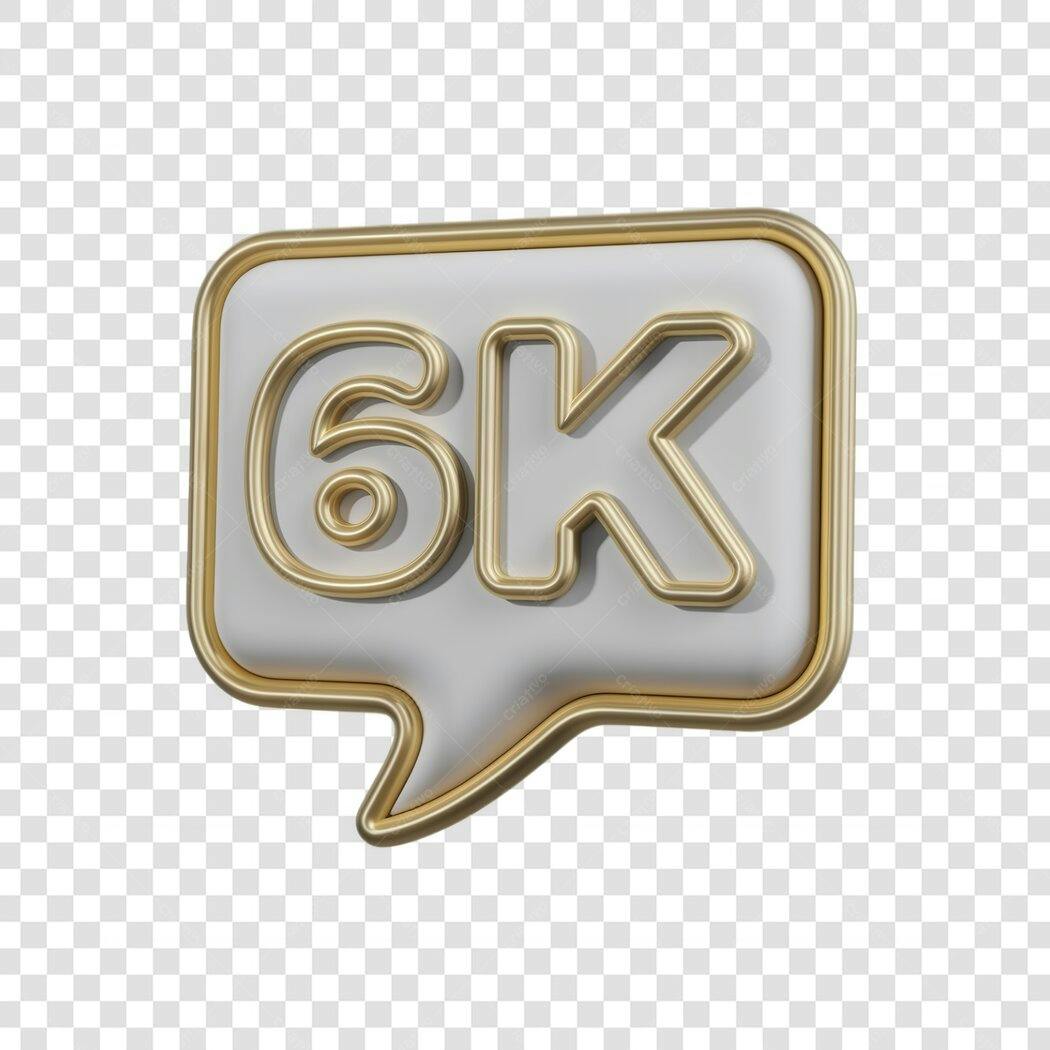Icone 6K seguidores PNG com fundo transparente