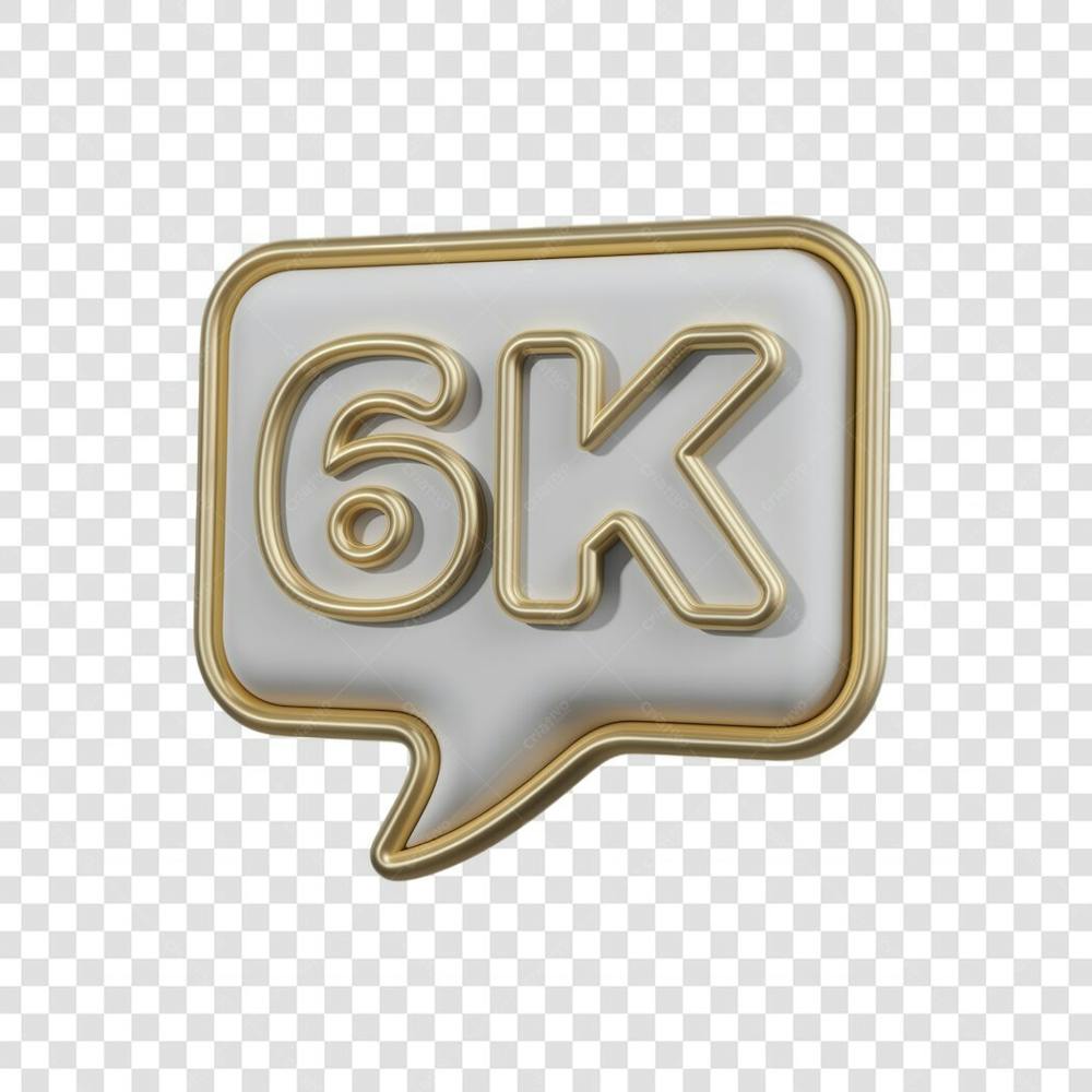 3D render 6k Seguidores Instagram 6 Mil Número Elemento para Composição  png (7)