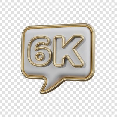 3D render 6k Seguidores Instagram 6 Mil Número Elemento para Composição  png (7)