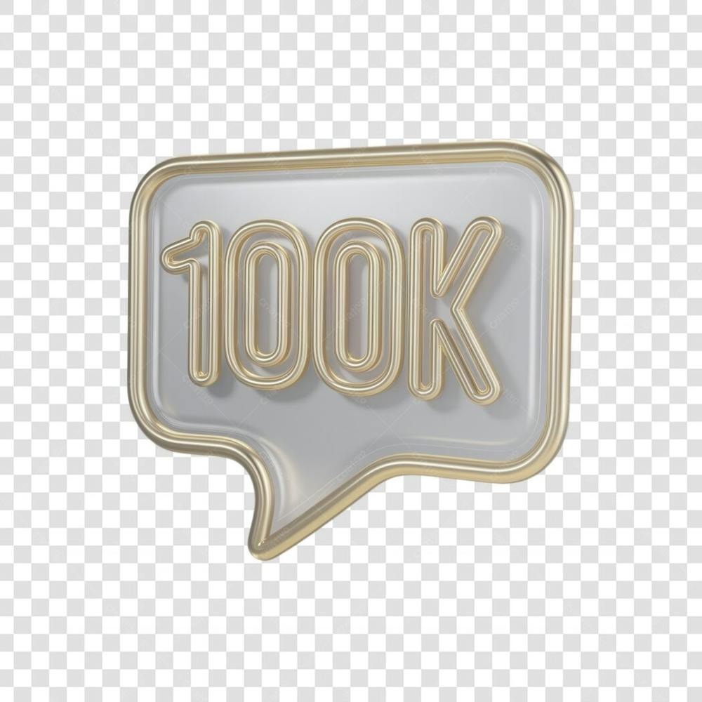 3D render 100K Seguidores Instagram 100 Mil Número Elemento para Composição  png (2)