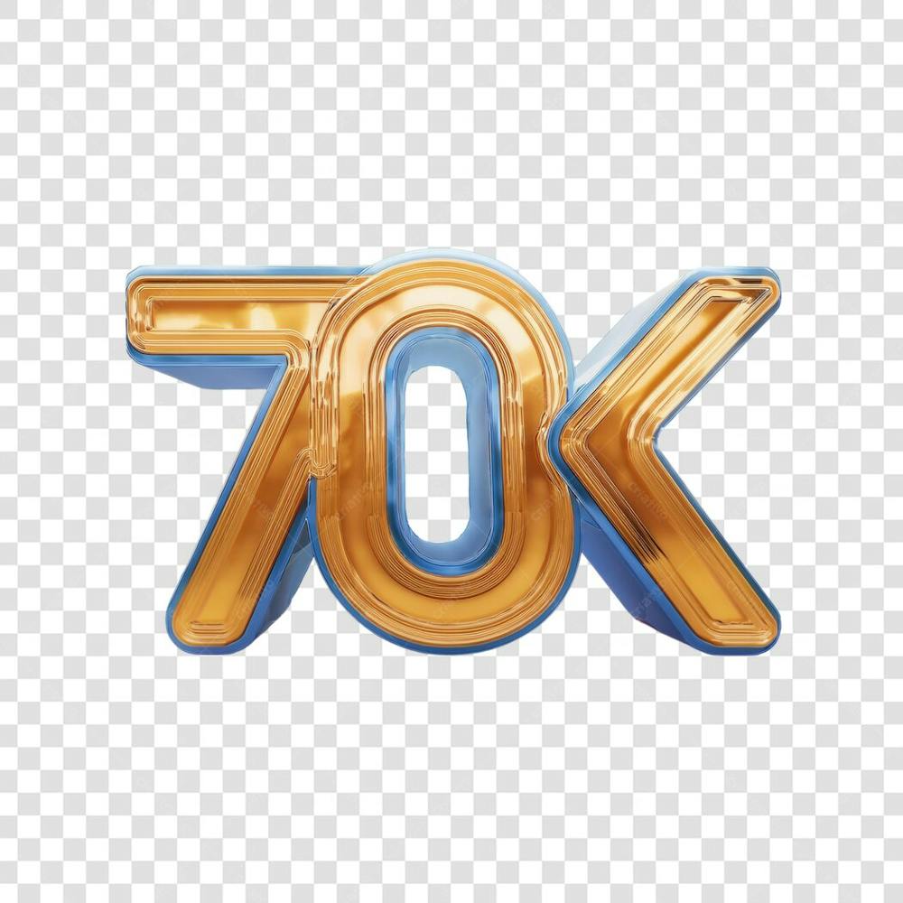 3D render 70K Seguidores Instagram Número Elemento para Composição  png (7)