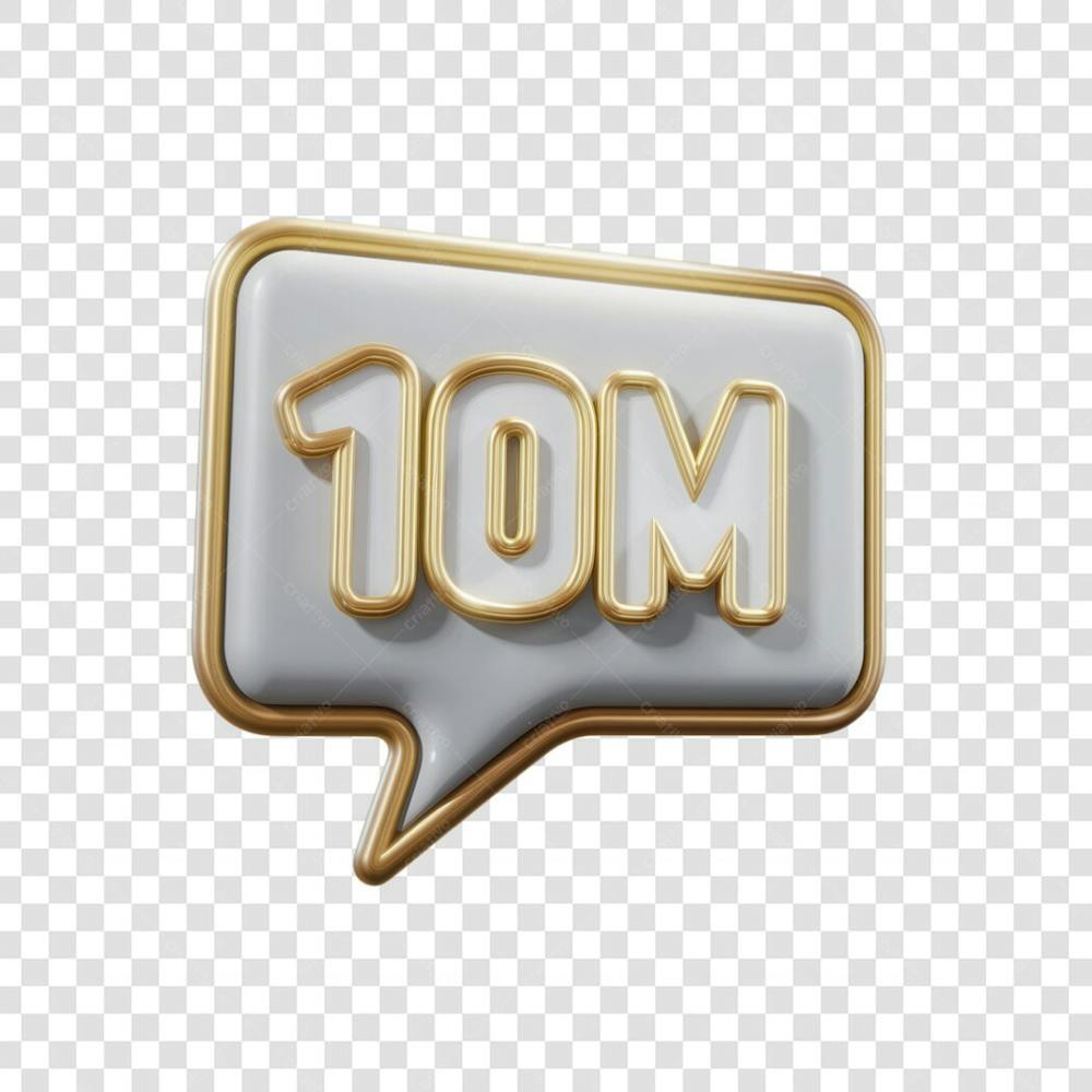 3D render 10M Seguidores Instagram 10 Milhõs Número Elemento para Composição  png (2)