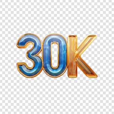 3D render 30K Seguidores Instagram Número Elemento para Composição  png (4)