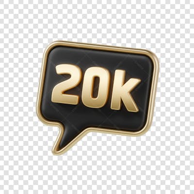 3D render 20K Seguidores Instagram 20 Mil Número Elemento para Composição  png (4)