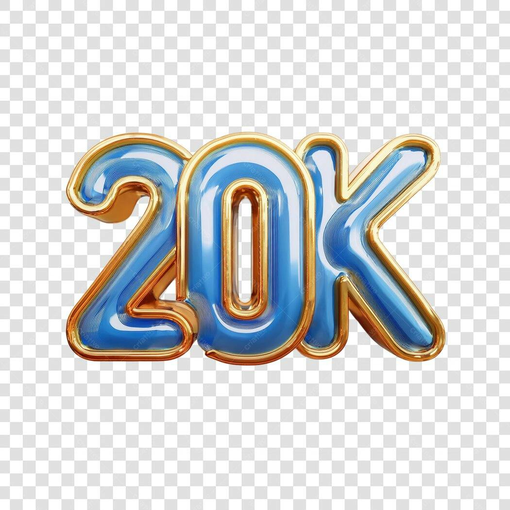 Banner 20k Seguidores PNG com fundo transparente