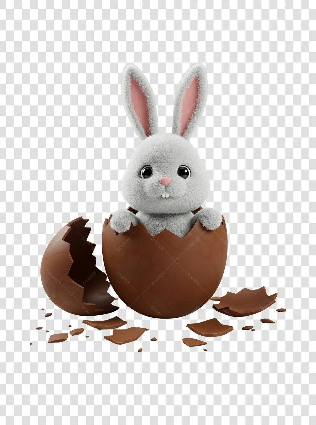 Post Instagram Páscoa Coelho Chocolate PNG com fundo transparente