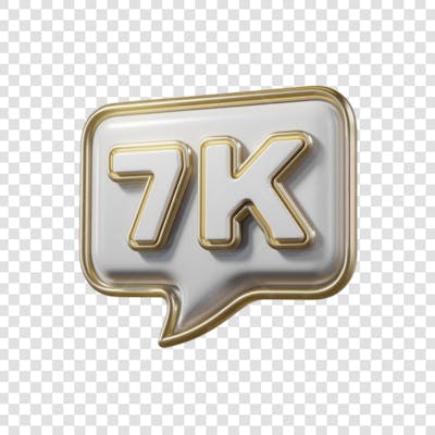 3D render 7k Seguidores Instagram 7 Mil Número Elemento para Composição  png (10)