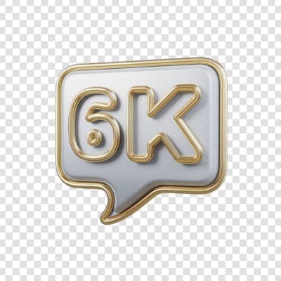 3D render 6k Seguidores Instagram 6 Mil Número Elemento para Composição  png (13)