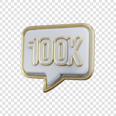 3D render 100K Seguidores Instagram 100 Mil Número Elemento para Composição  png (4)