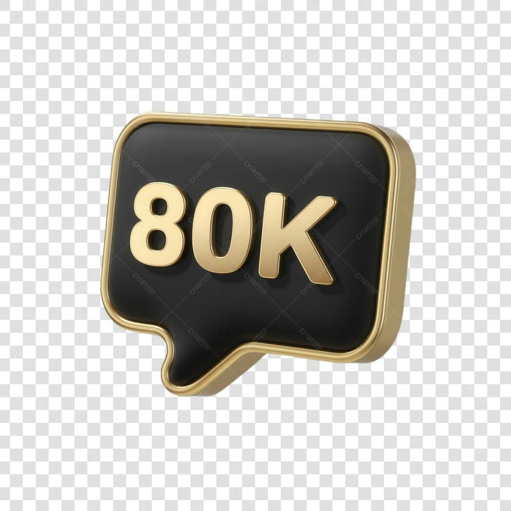 Banner 80 mil seguidores PNG com fundo transparente