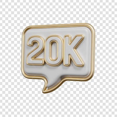3D render 20K Seguidores Instagram 20 Mil Número Elemento para Composição  png (1)