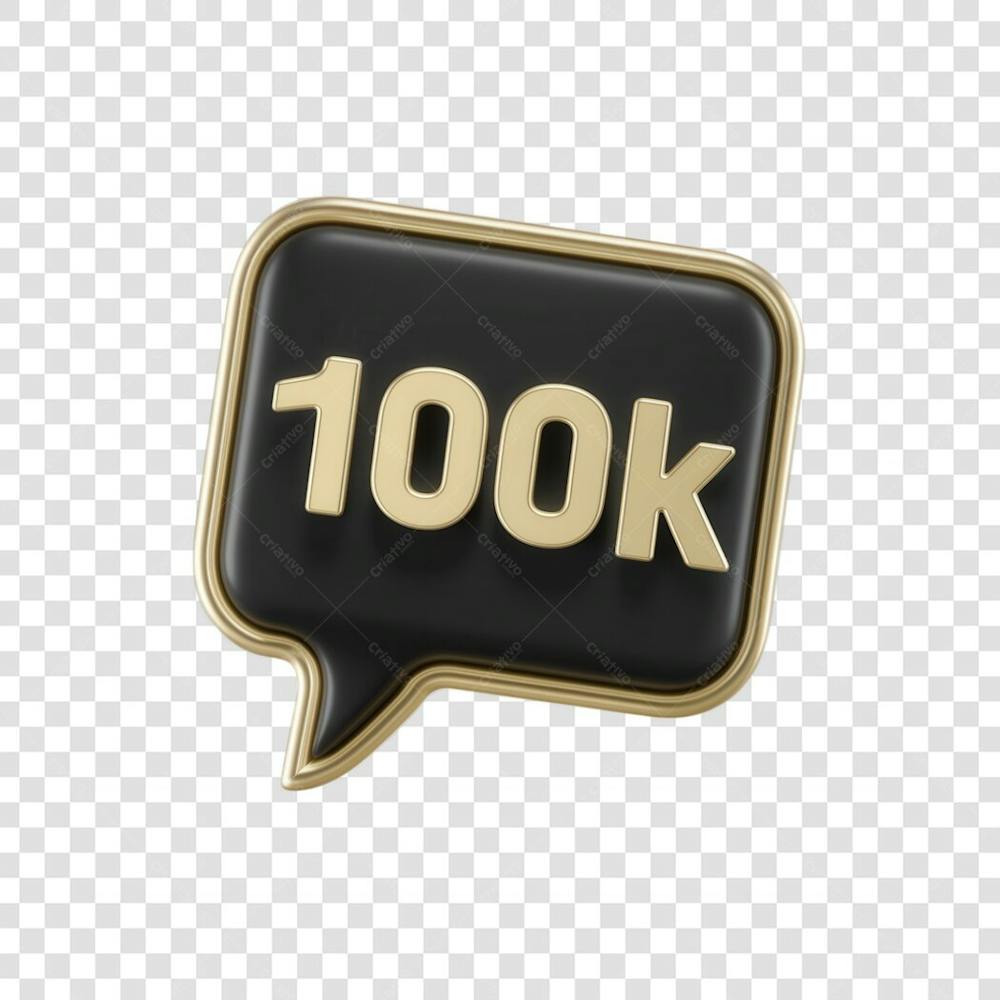 3D render 100K Seguidores Instagram 100 Mil Número Elemento para Composição  png (1)