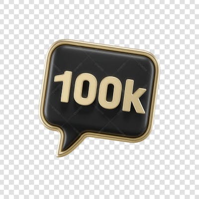 3D render 100K Seguidores Instagram 100 Mil Número Elemento para Composição  png (1)