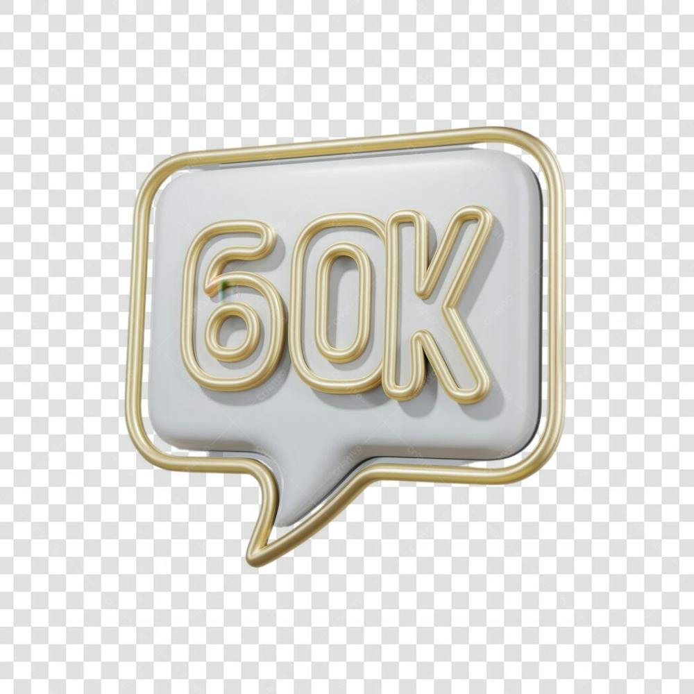 3D render 60K Seguidores Instagram 60 Mil Número Elemento para Composição  png (7)