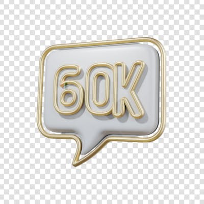 3D render 60K Seguidores Instagram 60 Mil Número Elemento para Composição  png (7)