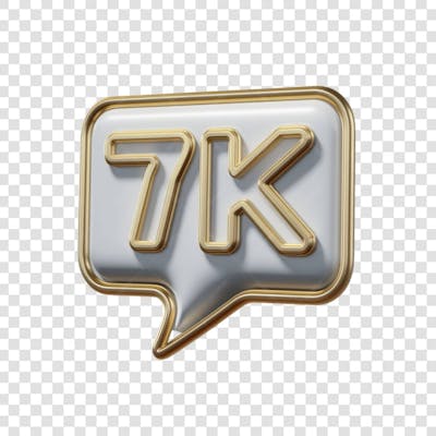 3D render 7k Seguidores Instagram 7 Mil Número Elemento para Composição  png (7)