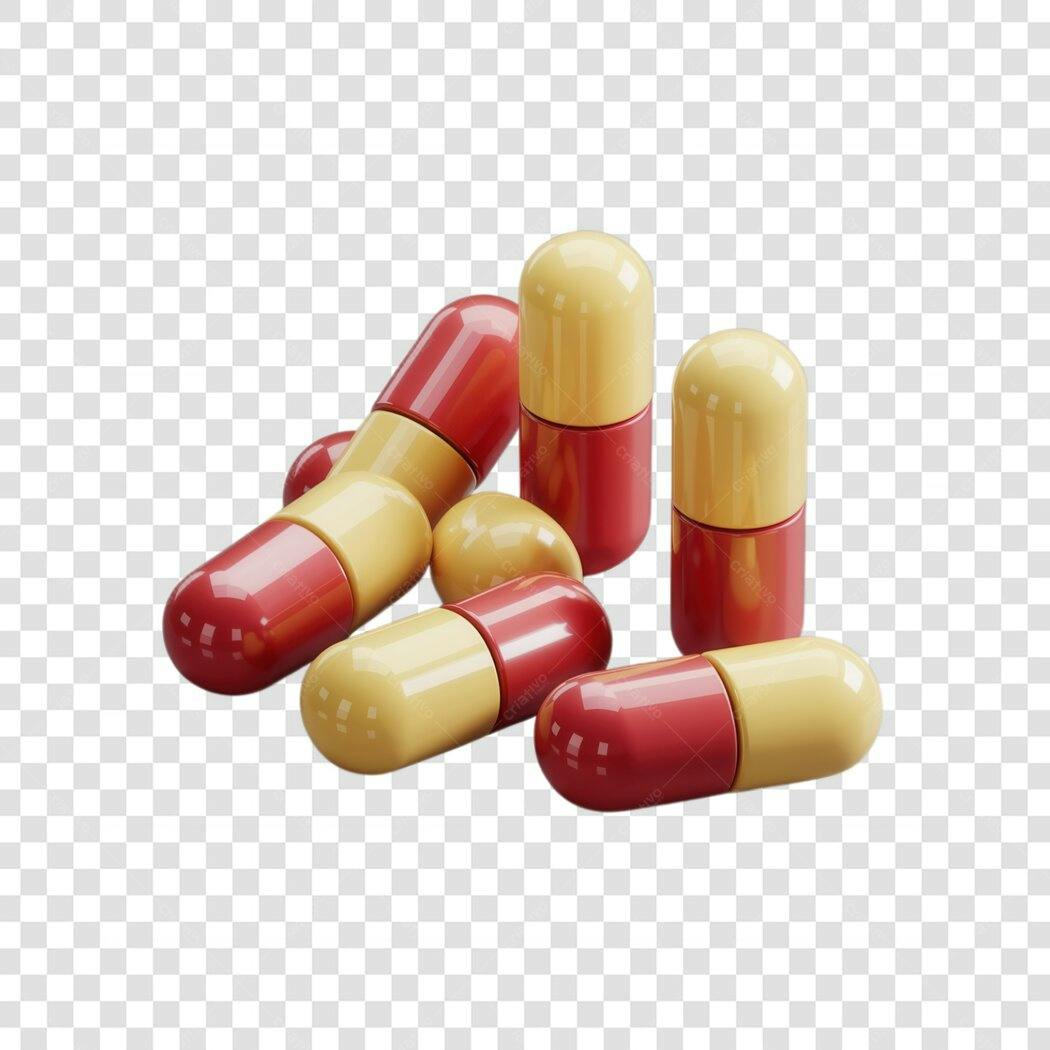 Ilustração cápsulas medicinais PNG com fundo transparente
