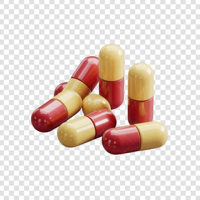 Selo 3D render Remédio Farmácia Cápsula Formulas Medicamnetos elemento o ícone logo PSD png (130)