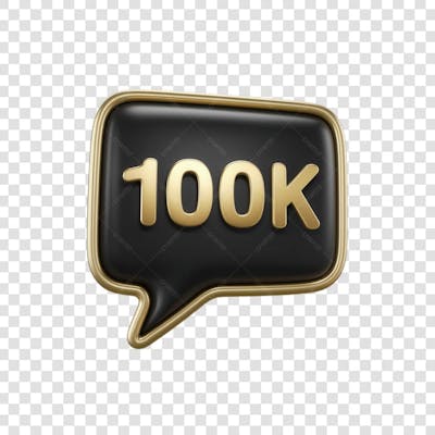 3D render 10K Seguidores Instagram 100 Mil Número Elemento para Composição  png (24)