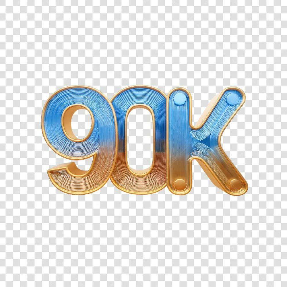 3D render 90K Seguidores Instagram Número Elemento para Composição  png (3)