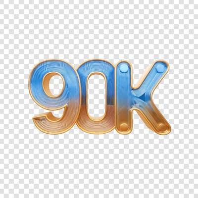 3D render 90K Seguidores Instagram Número Elemento para Composição  png (3)