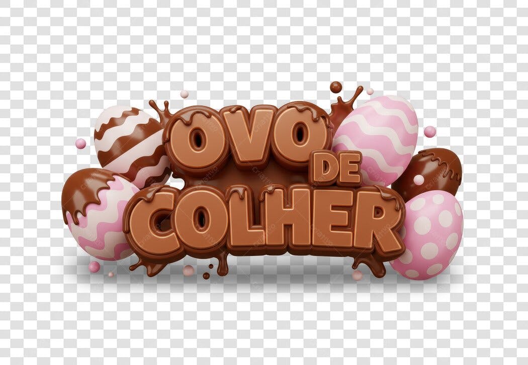 Banner Páscoa Ovo de Colher PNG com fundo transparente