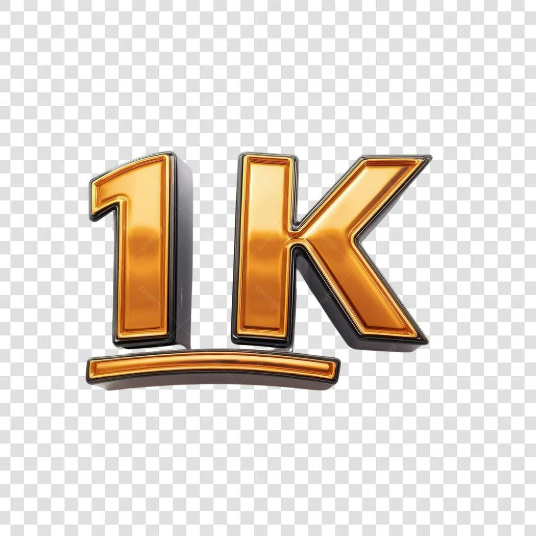 Logo 1K Seguidores PNG com fundo transparente