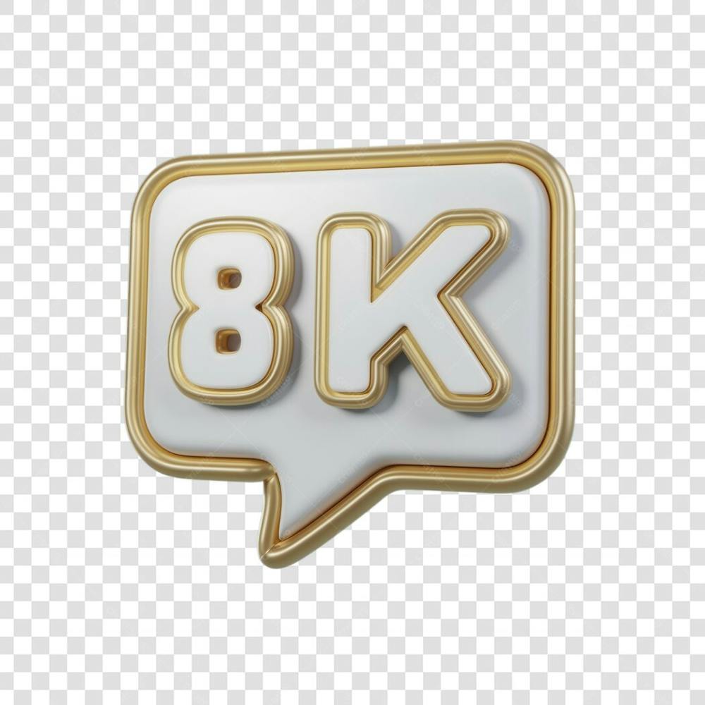 3D render 8k Seguidores Instagram 8 Mil Número Elemento para Composição  png (2)
