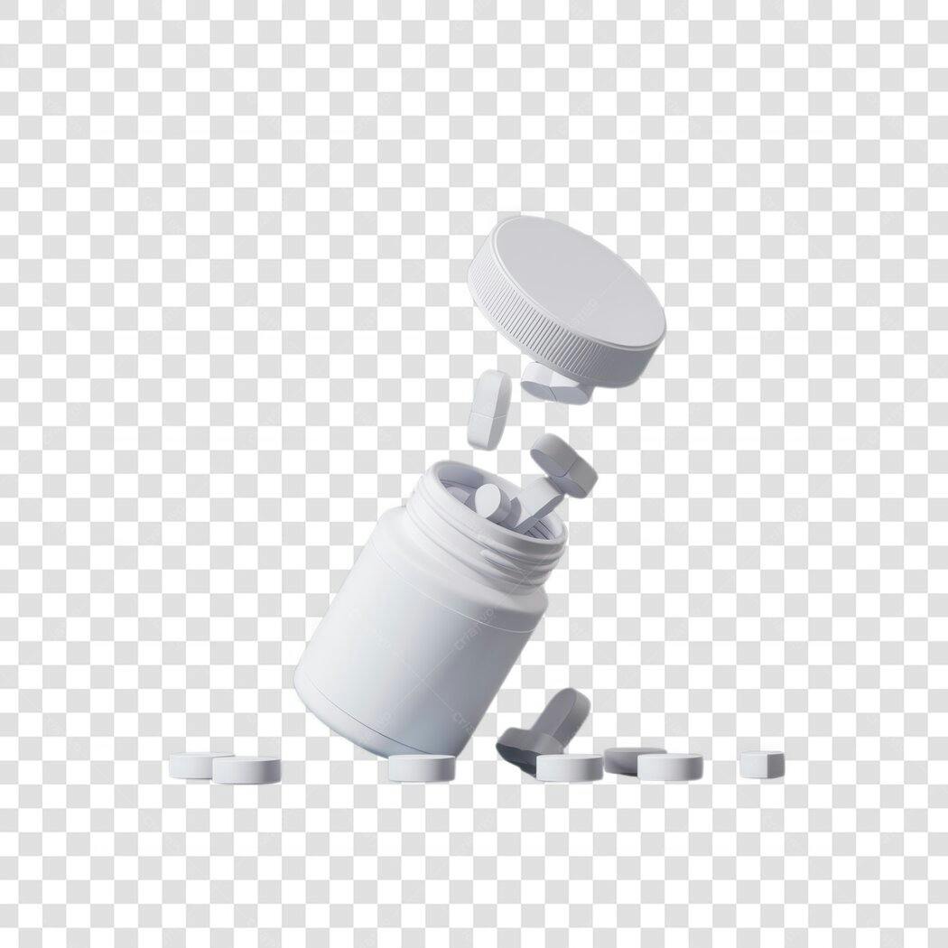 Mockup de frasco de comprimidos PNG com fundo transparente
