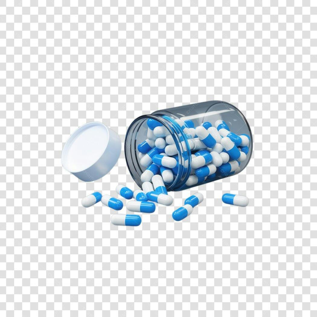 Mockup de cápsulas médicas PNG com fundo transparente