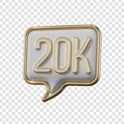 3D render 20K Seguidores Instagram 20 Mil Número Elemento para Composição  png (7)