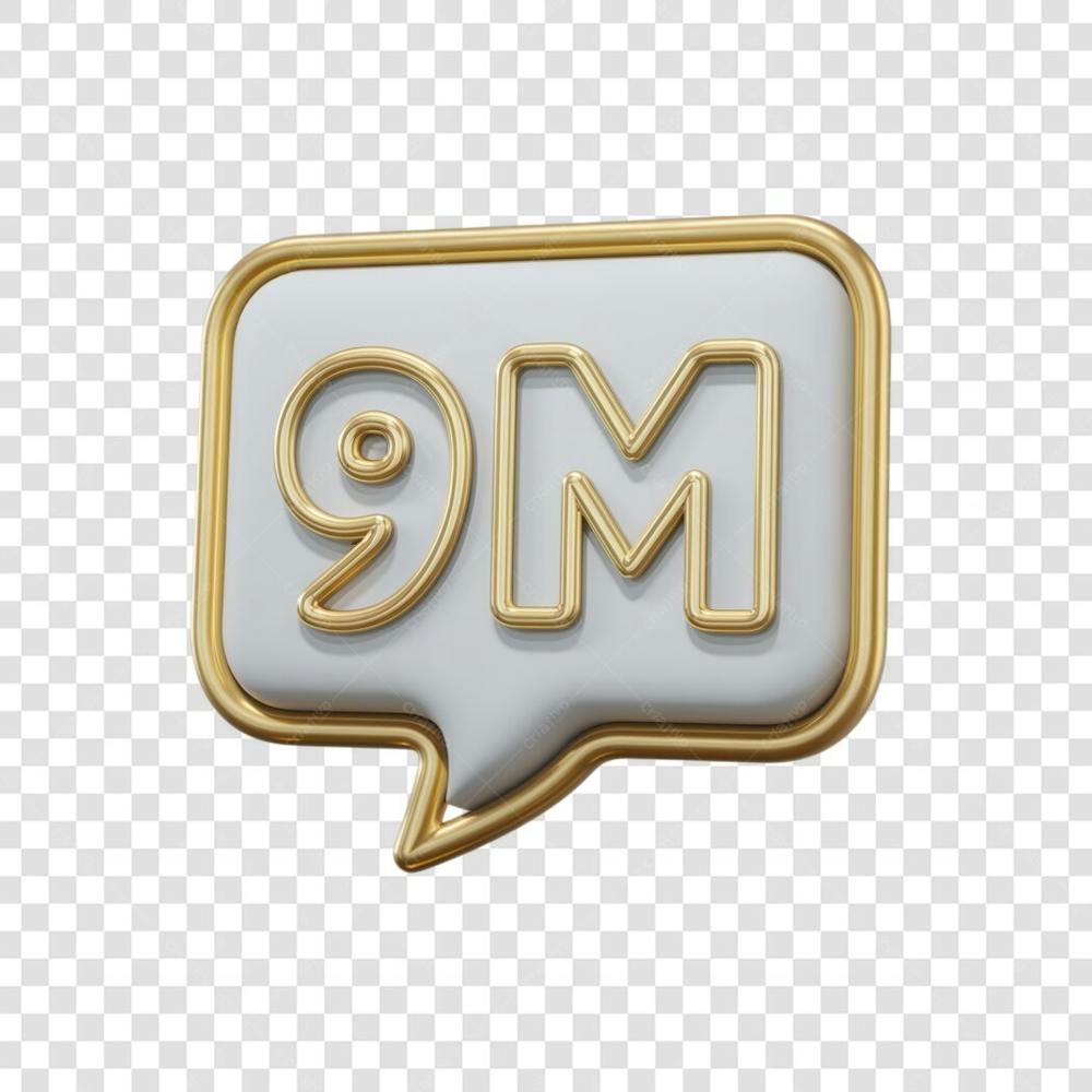 3D render 9M Seguidores Instagram 9 Milhõs Número Elemento para Composição  png (6)