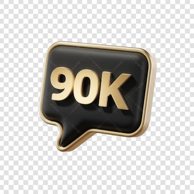 3D render 90K Seguidores Instagram 90 Mil Número Elemento para Composição  png (3)