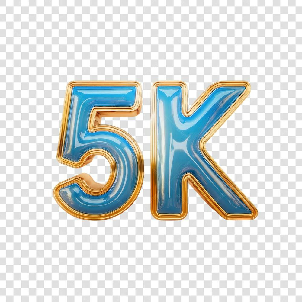 3D render 5K Seguidores Instagram Número Elemento para Composição  png (4)