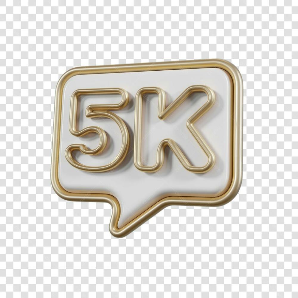 3D render 5k Seguidores Instagram 5 Mil Número Elemento para Composição  png (14)