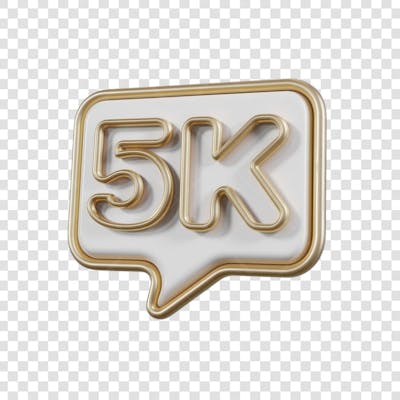 3D render 5k Seguidores Instagram 5 Mil Número Elemento para Composição  png (14)
