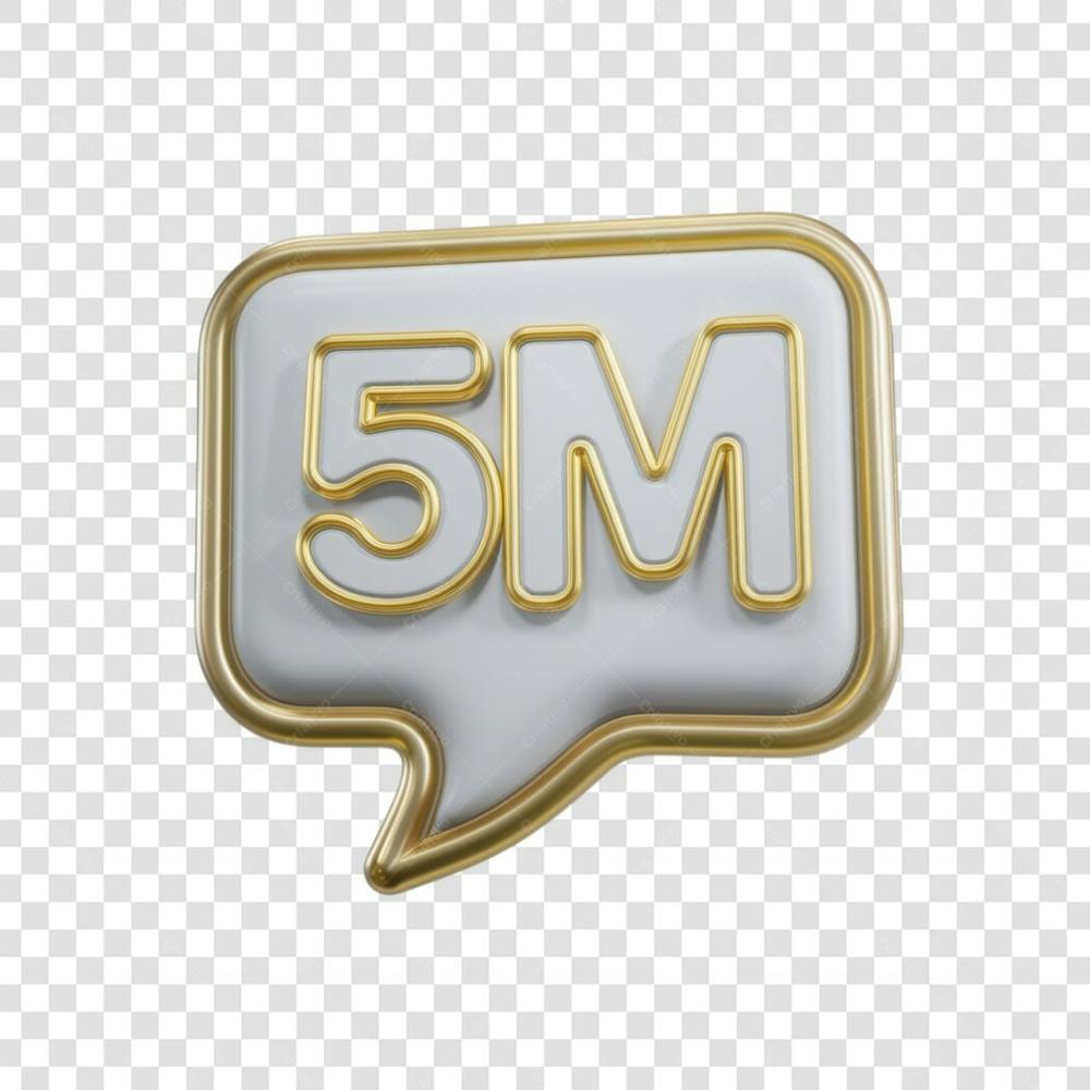 3D render 5M Seguidores Instagram 5 Milhõs Número Elemento para Composição  png (8)
