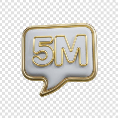 3D render 5M Seguidores Instagram 5 Milhõs Número Elemento para Composição  png (8)
