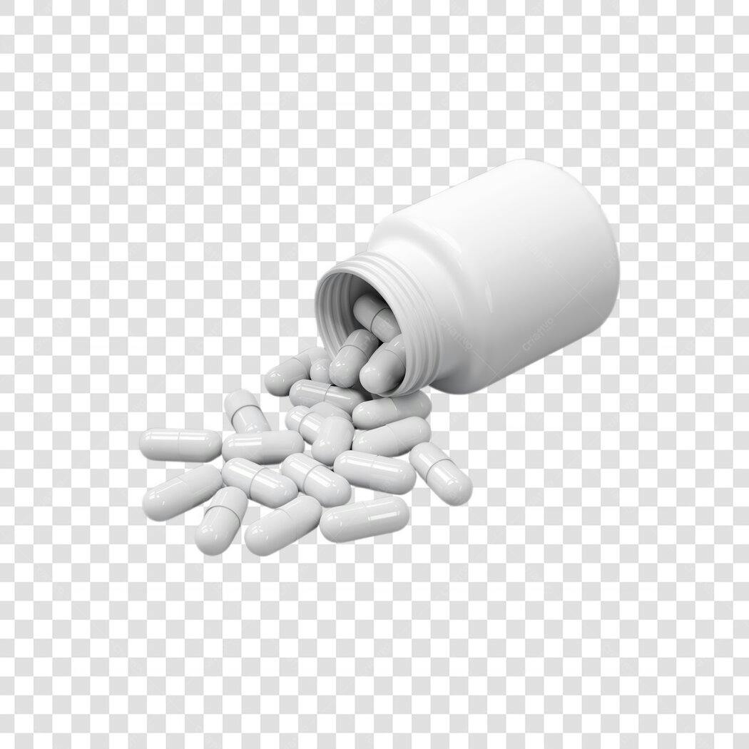 Mockup de cápsulas médicas PNG com fundo transparente