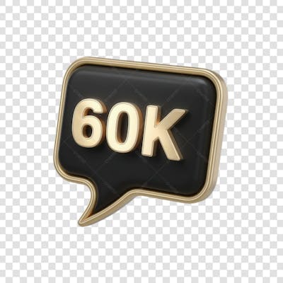 3D render 60K Seguidores Instagram 60 Mil Número Elemento para Composição  png (2)