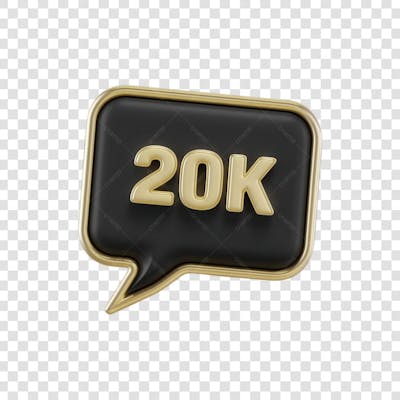 3D render 20K Seguidores Instagram 20 Mil Número Elemento para Composição  png (3)
