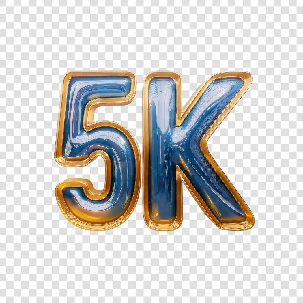 Logo 5k Seguidores PNG com fundo transparente